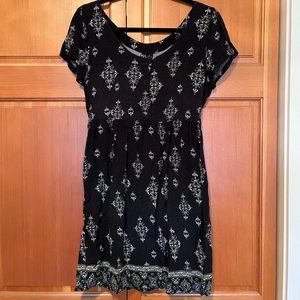 Feathers black patterned summer dress